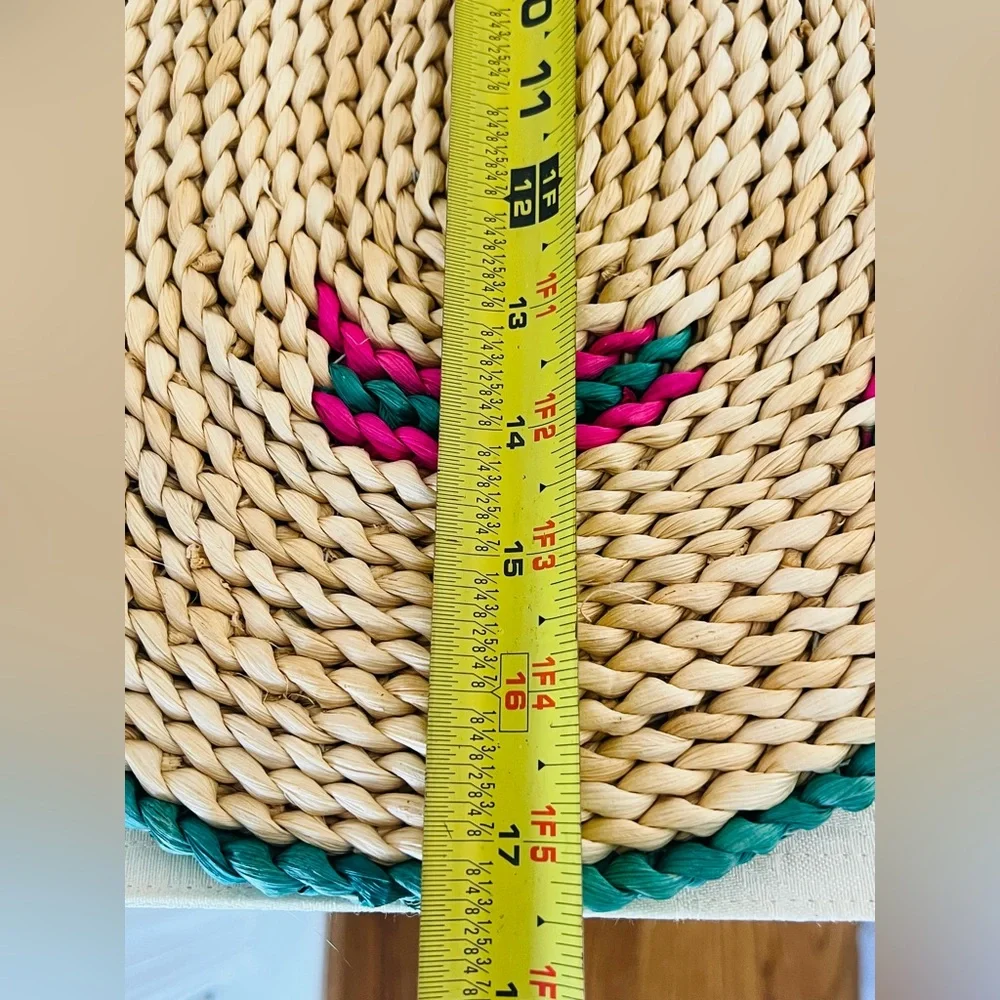 Vintage Handwoven Wicker Paper Plate Holders & Watermelon Placemats Set of 8